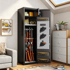 Stylish 57' High Large Capacity Mechanical Gun Safe for Rifles & Handguns, Digital Password Lock, Built-In Independent Lock B