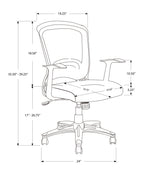 Office Chair, Adjustable Height, Swivel, Ergonomic, Armrests, Computer Desk, Work, Black Mesh, Black Metal, Contemporary, Mod