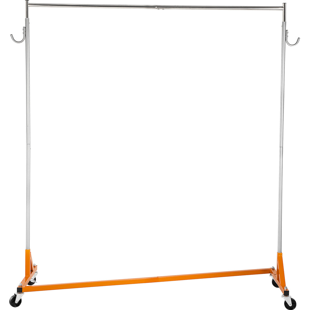 Z Rack, Industrial Grade Z Base Garment Rack, Height Adjustable Rolling Z Garment Rack, Sturdy Steel Z Base Clothing Rack w/ Lockable Casters for Home Garment Store Display Commercial Use Orange - Grand Goldman Shop