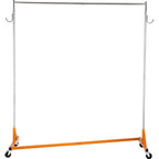 Z Rack, Industrial Grade Z Base Garment Rack, Height Adjustable Rolling Z Garment Rack, Sturdy Steel Z Base Clothing Rack w/ Lockable Casters for Home Garment Store Display Commercial Use Orange - Grand Goldman Shop