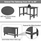 TOPMAX Farmhouse Wood Extendable Dining Table with Drop Leaf for Small Places, Gray(OLD SKU:N717P195019) - Grand Goldman Shop