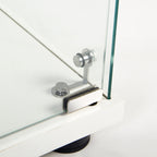 Two Door Glass Cabinet Glass Display Cabinet with 3 Shelves, White - Grand Goldman Shop