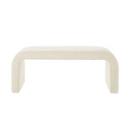 Set of 3 U-Shaped Modern Bench Teddy  Ottoman Bench for Entryway, Bedroom End of Bed, Set of 3 Small Sofa Footrest Extra Seating for Living Room, 44+18 Inch Bench Bench & Ottoman- Cream - Grand Goldman Shop