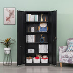 High Storage Cabinet with 2 Doors and 4 Partitions to Separate 5 Storage Spaces, Home/ Office Design - Grand Goldman