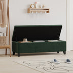 Indoor Forest Green Storage Ottoman Bench - 51.25''L Upholstered Entryway Bench with Hidden Storage, 300lbs Weight Capacity for Living Room, Bedroom & Hallway - Grand Goldman Shop
