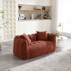 Cozy Beanbag Chair with High Resilience Foam Core for Two - Red Chenille, 66x35x25 inches - Grand Goldman Shop