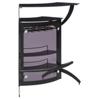 Elaina Black 2-shelf Home Bar - Grand Goldman Shop