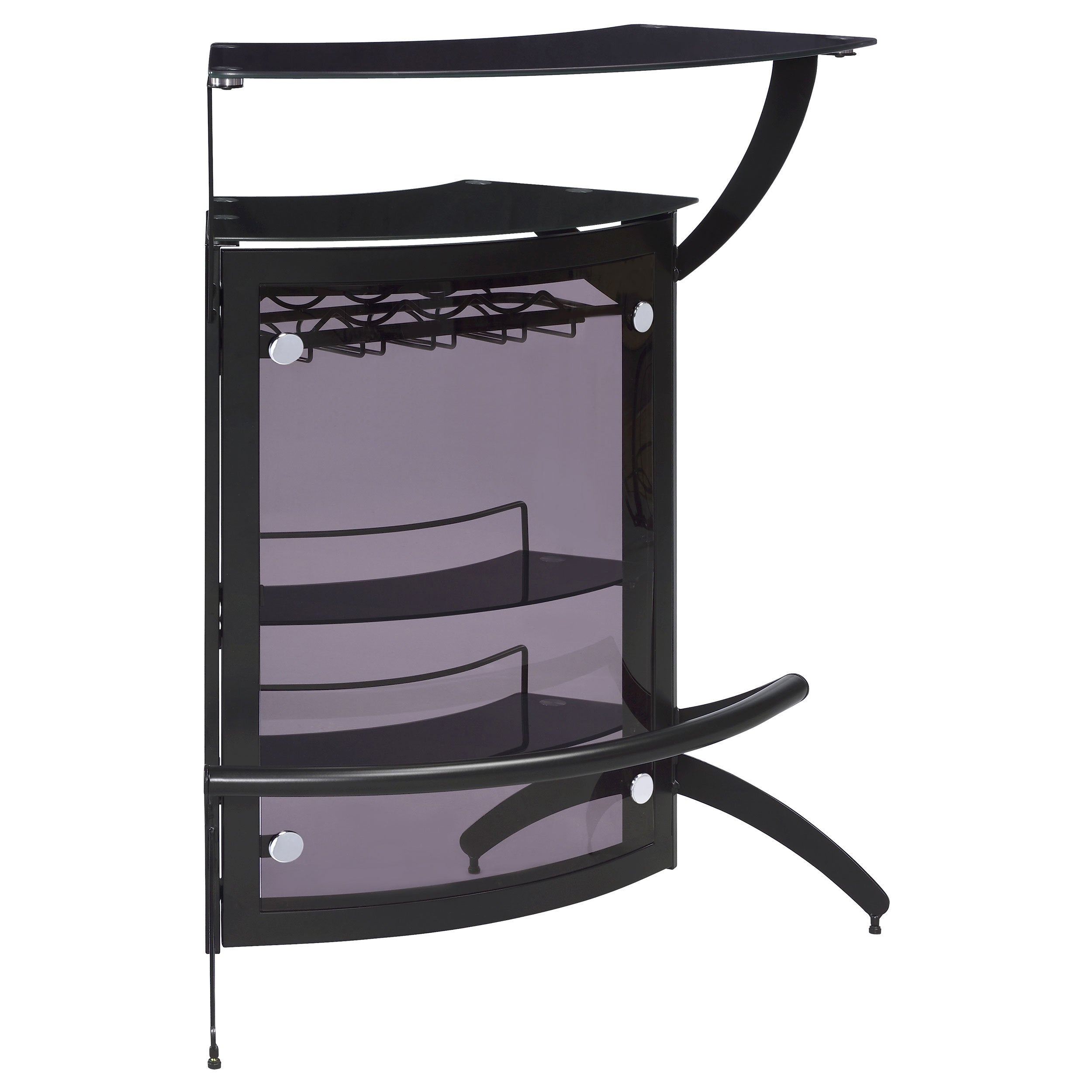 Elaina Black 2-shelf Home Bar - Grand Goldman Shop