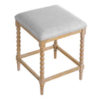 26''Counter Stools,Set of 2 with Upholstered Seat, Solid Acacia wood Frame, Foam-Padded Seat, Open Airy Design for Kitchen Island and Bar, Natural - Grand Goldman Shop