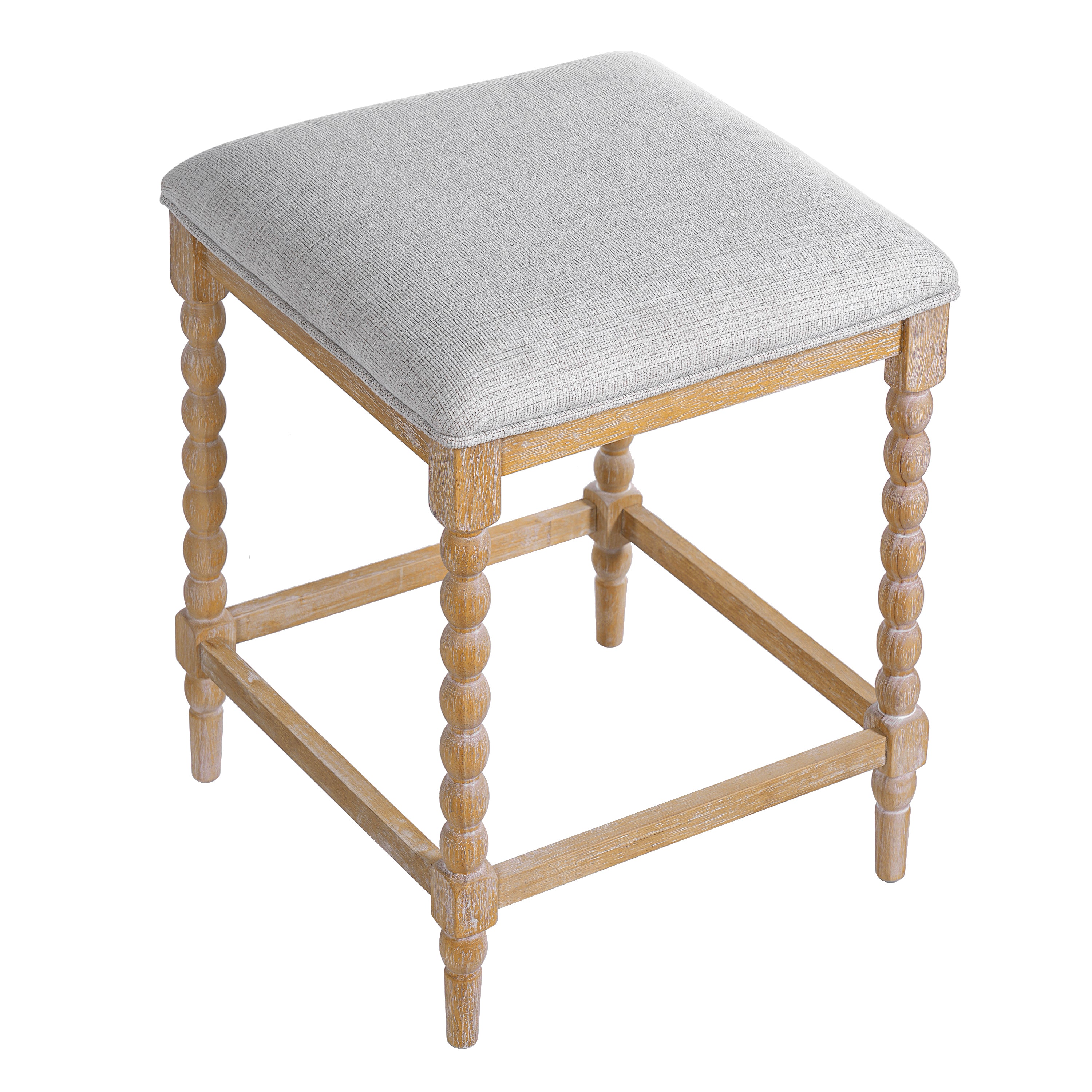 26''Counter Stools,Set of 2 with Upholstered Seat, Solid Acacia wood Frame, Foam-Padded Seat, Open Airy Design for Kitchen Island and Bar, Natural - Grand Goldman Shop