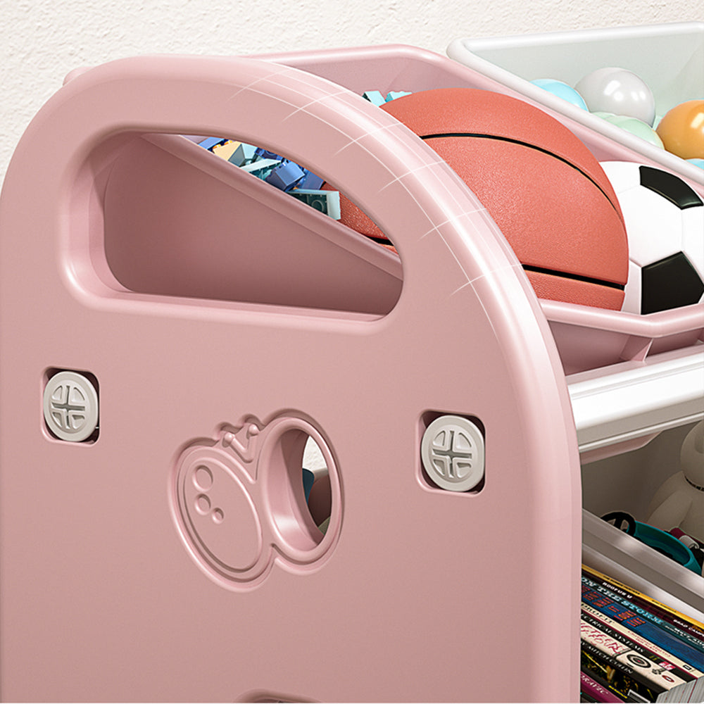 Kids Toy Storage Organizer with 6 Bins, Multi-functional Nursery Organizer Kids Furniture Set Toy Storage Cabinet Unit with H