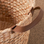Isidore Water Hyacinth Woven Round Multi Use Storage Basket - 15.7' x 15.7' x 11.8' - Natural Brown - Grand Goldman Shop