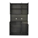 70.87' Tall Wardrobe& Kitchen Cabinet, with 6-Doors, 1-Open Shelves and 1-Drawer for bedroom,Black - Grand Goldman Shop