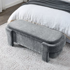 Chenille Upholstered Bench with Large Storage Space for the Living Room, Entryway and Bedroom,Grey,( 51.5''x20.5''x17'' ) - Grand Goldman Shop