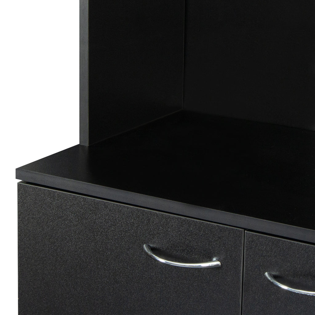 70.87' Tall Wardrobe& Kitchen Cabinet, with 6-Doors, 1-Open Shelves and 1-Drawer for bedroom,Black - Grand Goldman Shop