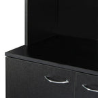 70.87' Tall Wardrobe& Kitchen Cabinet, with 6-Doors, 1-Open Shelves and 1-Drawer for bedroom,Black - Grand Goldman Shop