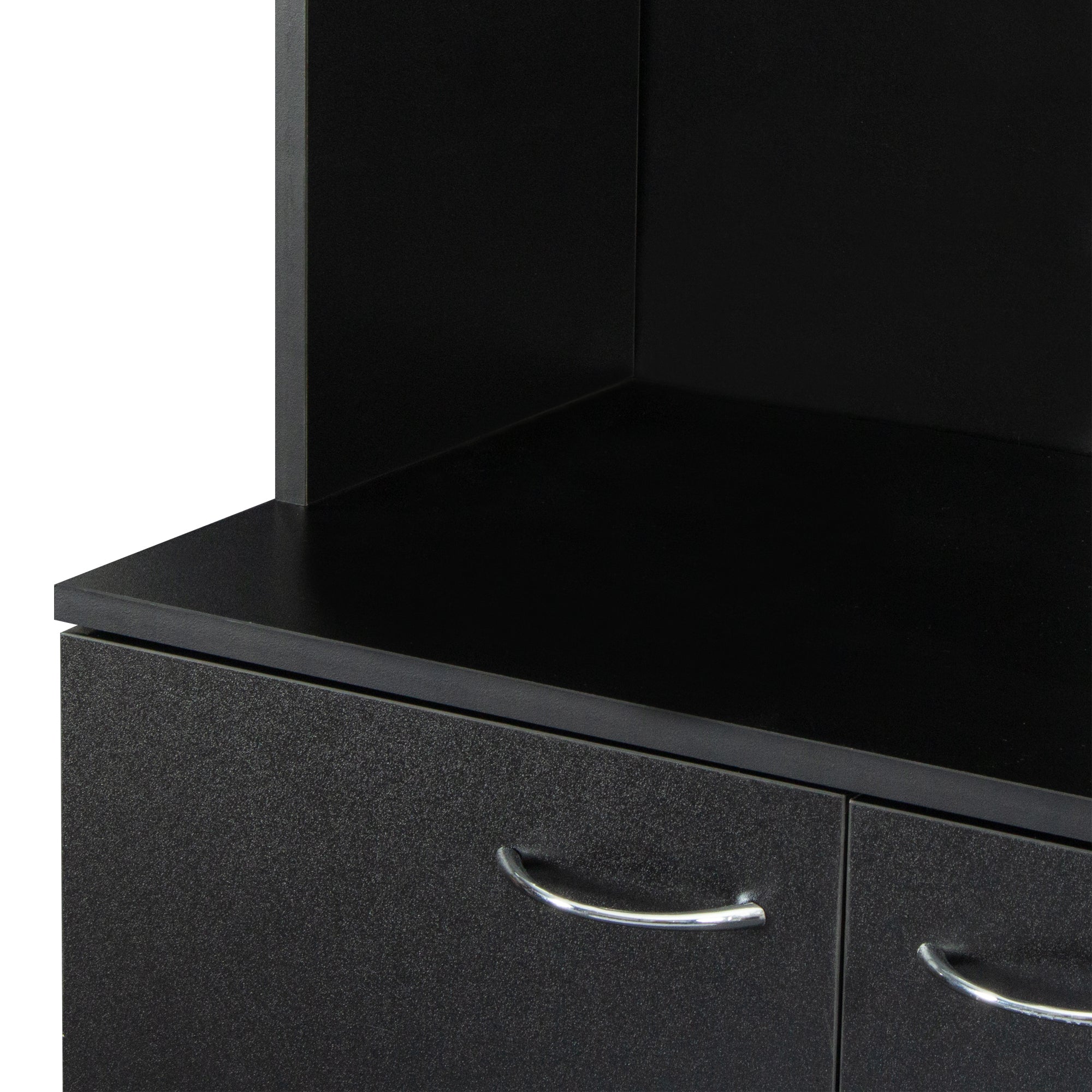 70.87' Tall Wardrobe& Kitchen Cabinet, with 6-Doors, 1-Open Shelves and 1-Drawer for bedroom,Black - Grand Goldman Shop