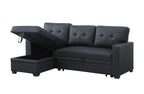 Upholstered Pull out Sectional Sofa with Chaise - Grand Goldman Shop