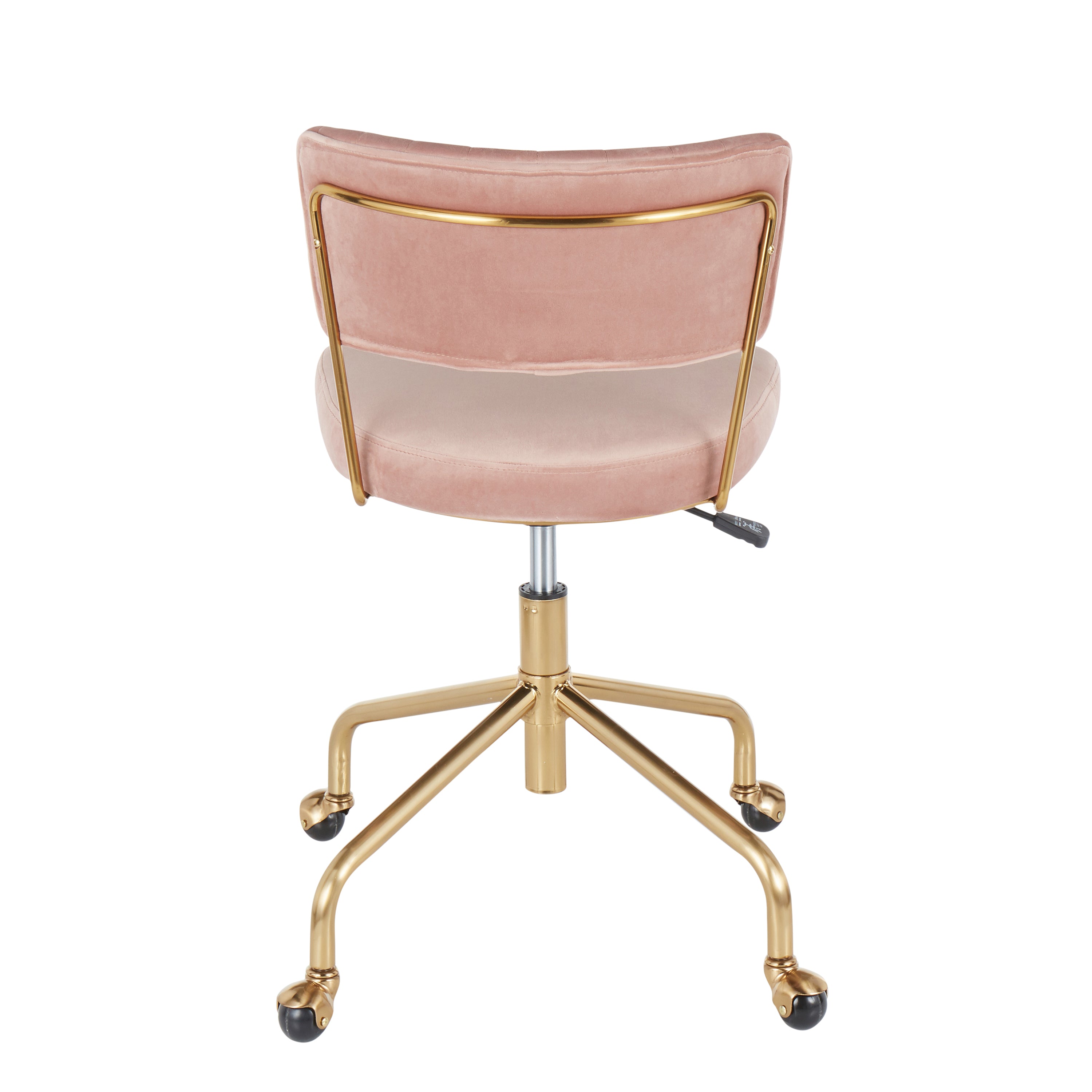Contemporary Task Chair in Gold Metal and k Velvet - Grand Goldman
