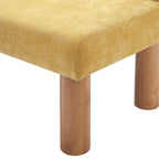 Upholstered Dining Bench, End of Bed, Entryway Bench, Ottoman for Dining Room, Bedroom, Living Room, Rubber Wood Leg 300 LBS Support, Yellow - Grand Goldman Shop
