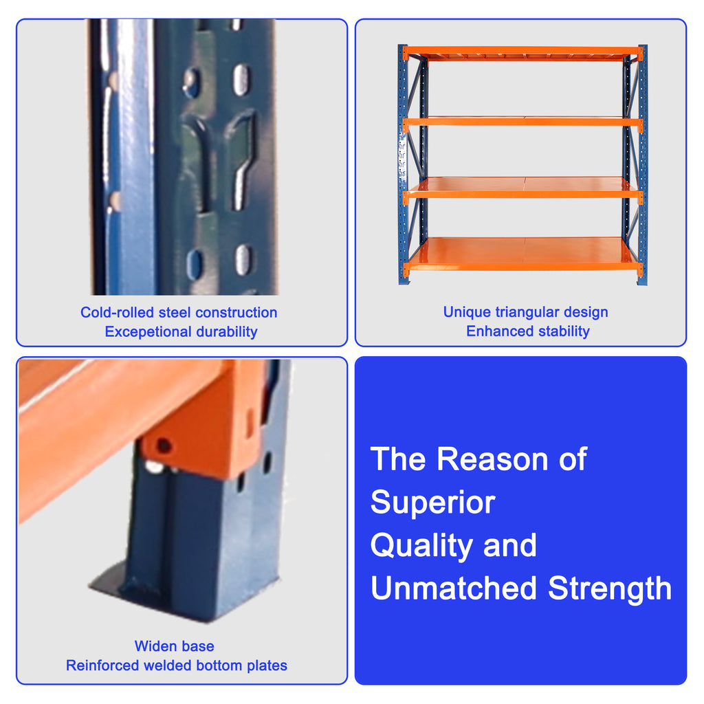 Garage shelves Heavy Duty - 4400 lbs garage storage 4 levels, adjustable metal shelving units and storage, industrial shelves utility shelves for commercial store tools gym - Grand Goldman Shop