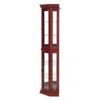 Corner Curio Cabinet Lighted Corner Display, Glass Display Shelf Shelving Bar cabinet with Tempered Glass Door, Bar Cabinet,Cabinet with Adjustable Shelf Glass Cabinet Shelves Bead Bulb Included - Grand Goldman Shop