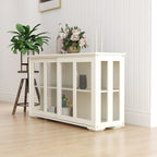 Kitchen Storage Stand Cupboard With Glass Door-White - Grand Goldman Shop