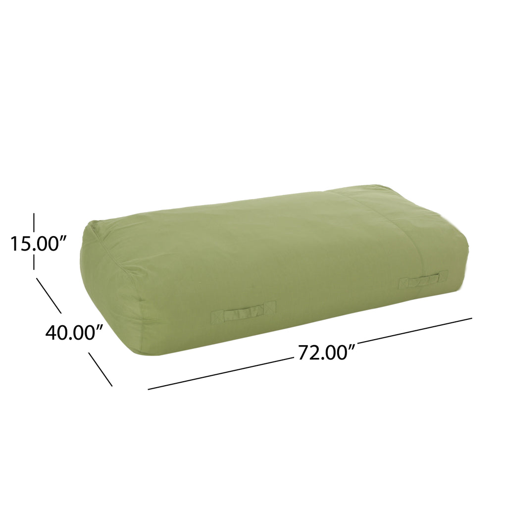 Kasper Water Resistant 6'x3' Lounger Bean Bag, Green, Waterproof Fabric, Rectangular Design - Grand Goldman Shop