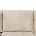 123' Oversized Sectional Sofa with Storage Chaise, U Shaped Sectional Couch with 4 Throw Pillows for Large Space Dorm Apartment. Beige - Grand Goldman Shop