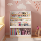 Kids Bookshelf with Open Storage, Front-Facing Children's Bookcase, Multi-Tier Wooden Book Display Shelf for Toddlers, Playro