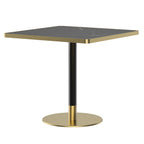 31.5' Square Modern Tulip Dining Table, Sintered Stone Tabletop with Luxury Faux Marble Print, Stainless Steel Bracket Base, Scratch & Wear Resistant, Waterproof Surface, Ideal for Indoor & Outdoor Us - Grand Goldman Shop