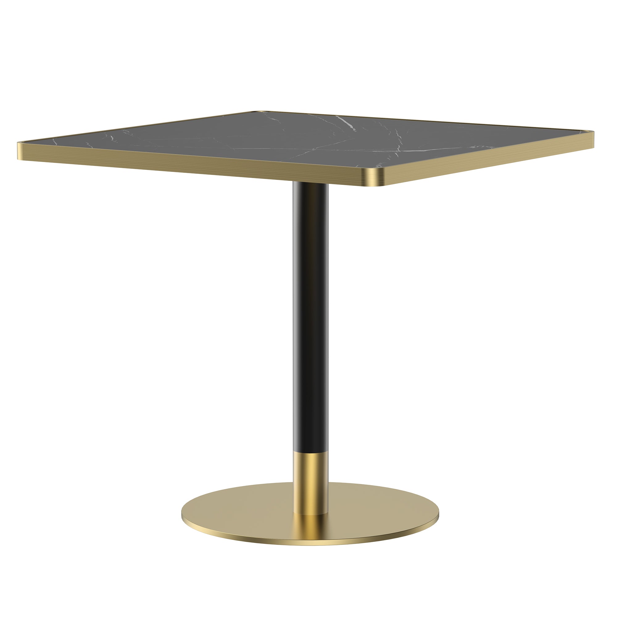 31.5' Square Modern Tulip Dining Table, Sintered Stone Tabletop with Luxury Faux Marble Print, Stainless Steel Bracket Base, Scratch & Wear Resistant, Waterproof Surface, Ideal for Indoor & Outdoor Us - Grand Goldman Shop