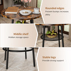 Bar table, equipped with 2 bar stools , with backrest and partition - Grand Goldman Shop