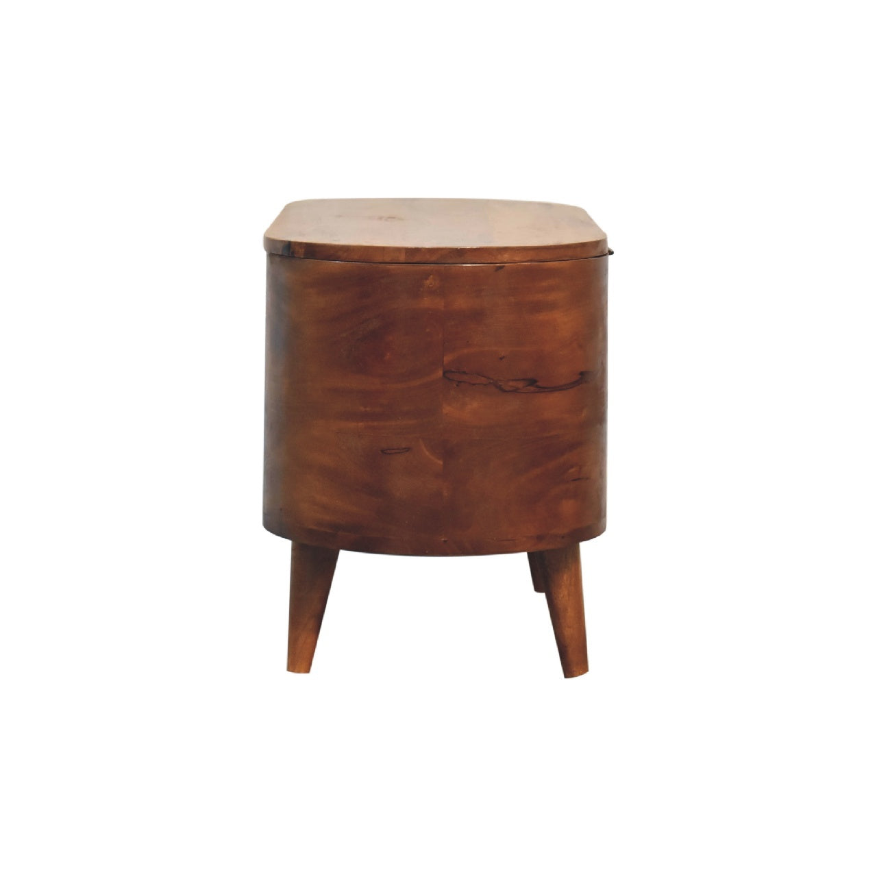 Solid Wood Chestnut Rounded Lid-Up Blanket Box, Storage Box - Grand Goldman Shop