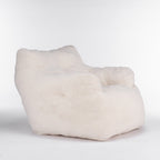 Ivory White Soft Teddy Fabric Tufted Foam Bean Bag Chair with Memory Sponge - Grand Goldman Shop