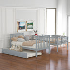 Twin over Twin Bunk Bed with Trundle and Storage - Grand Goldman Shop