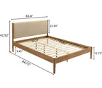 Vichy 3-Piece Rubberwood Bedroom Set, Platform Bed with Two Nightstands, Queen - Grand Goldman Shop