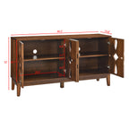 60.5' Mid Century Modern Sideboard Buffet Cabinet with Storage, TV Media Console Table, Storage Cabinet with 4 Doors & Adjustable Shelves for Kitchen Dining Living Room Entryway, Walnut - Grand Goldman Shop