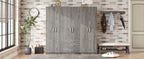 6-Doors Wooden Wardrobe Storage for Bedroom, with Big Drawers, Gray - Grand Goldman Shop