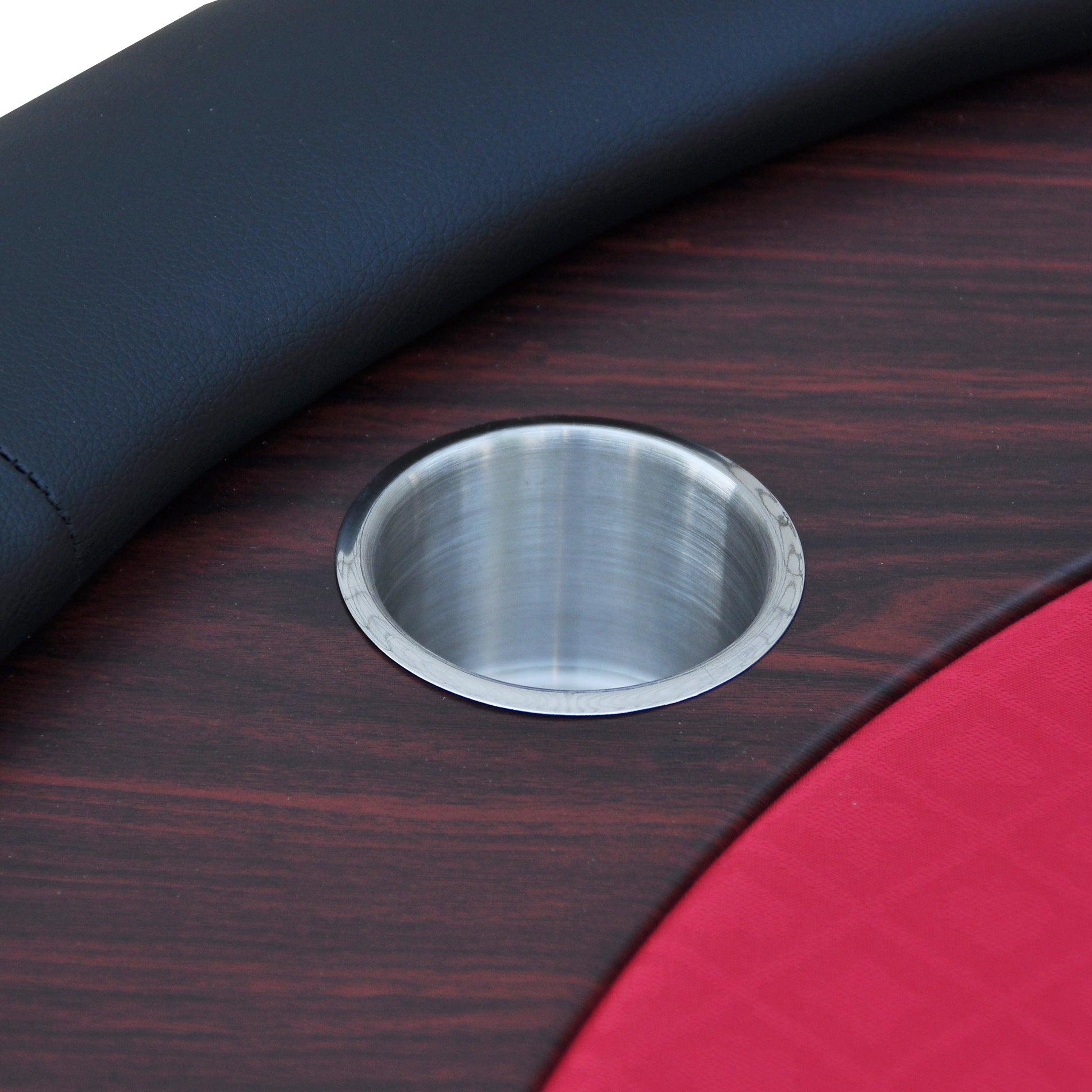 96' Poker Table Model 16367 Red with U Shape Legs, Drox Box, Chips Tray | Premium Home Decor - Grand Goldman