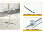 Round glass bar high table, 36 inch round bar table, tempered glass tabletop, sturdy silver chrome plated four column support, suitable for transparent round bar tables in small spaces, kitchens - Grand Goldman Shop