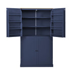 [Assembly Video Provided]TOPMAX 40.2x20x71.3inch High Freestanding Kitchen Pantry Large Cupboard Storage Cabinet with 2 Drawers, 2 Adjustable Shelves, 8 Door Shelves for Kitchen, Dining Room,Blue - Grand Goldman Shop