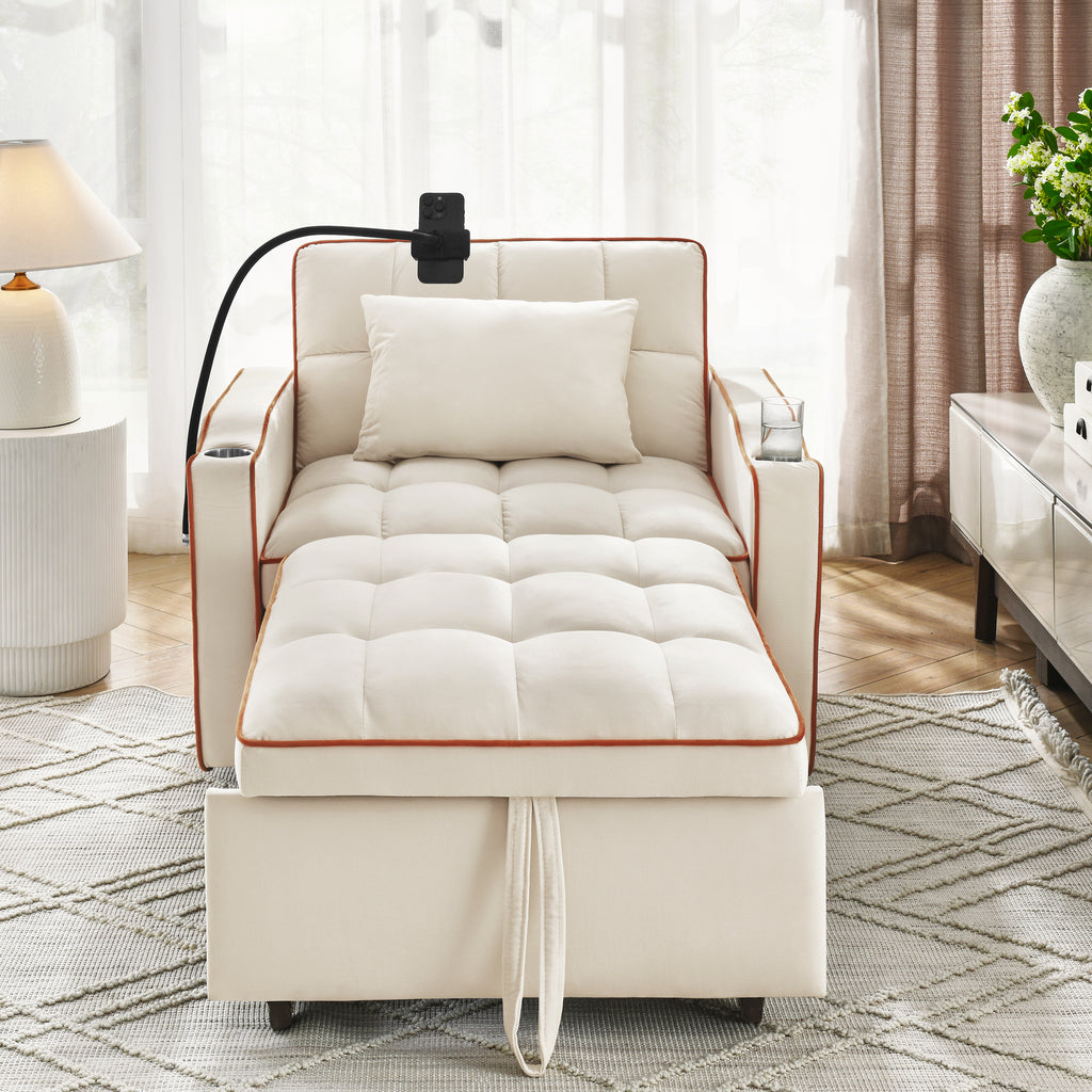 Convertible Sleeper Chair Sofa Bed Adjustable Pull Out Sleeper Chair Bed Multi-Pockets Folding Sofa Bed for Living Room Bedroom Small Space,3-in-1 Sofa Bed - Grand Goldman Shop
