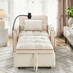 Convertible Sleeper Chair Sofa Bed Adjustable Pull Out Sleeper Chair Bed Multi-Pockets Folding Sofa Bed for Living Room Bedroom Small Space,3-in-1 Sofa Bed - Grand Goldman Shop