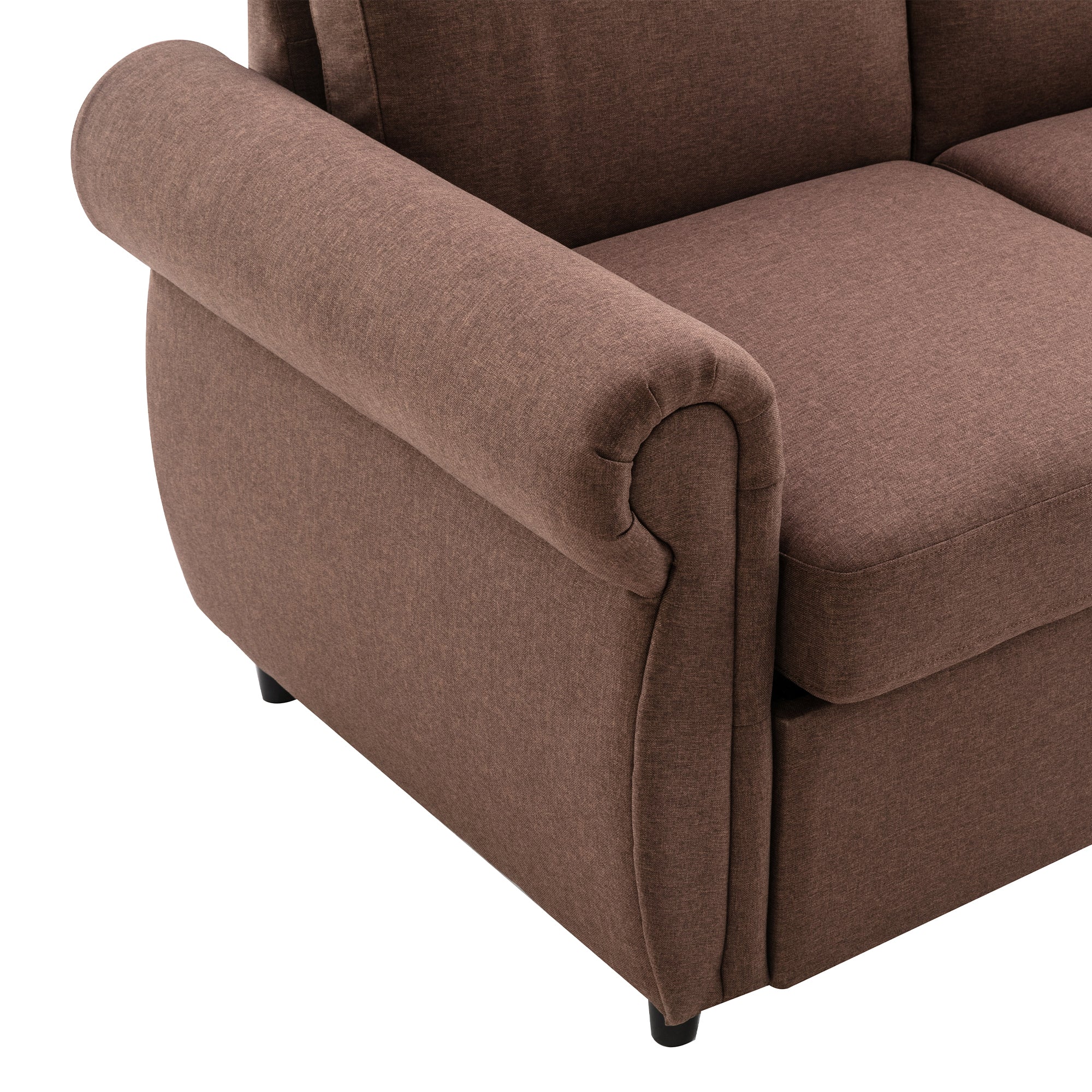 Orisfur Pull Out Sofa Bed Loveseat Sleeper with Twin Size Memory Mattress, USB Ports, Brown Linen, 57.9' - Grand Goldman Shop
