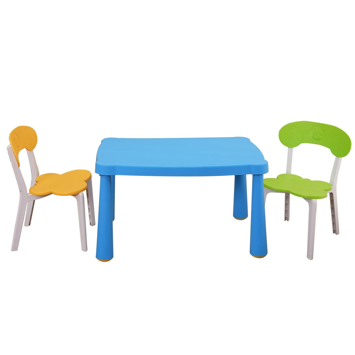 Kids Table and Chair Set,3 Piece Toddler Table and Chair Set,Plastic Children Activity Tablefor Reading,Preschool,Drawing,Tod