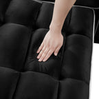 Convertible Sleeper Chair Sofa Bed with Multi-Pockets, Adjustable Pull Out Sofa for Small Spaces, Black Velvet - Grand Goldman Shop