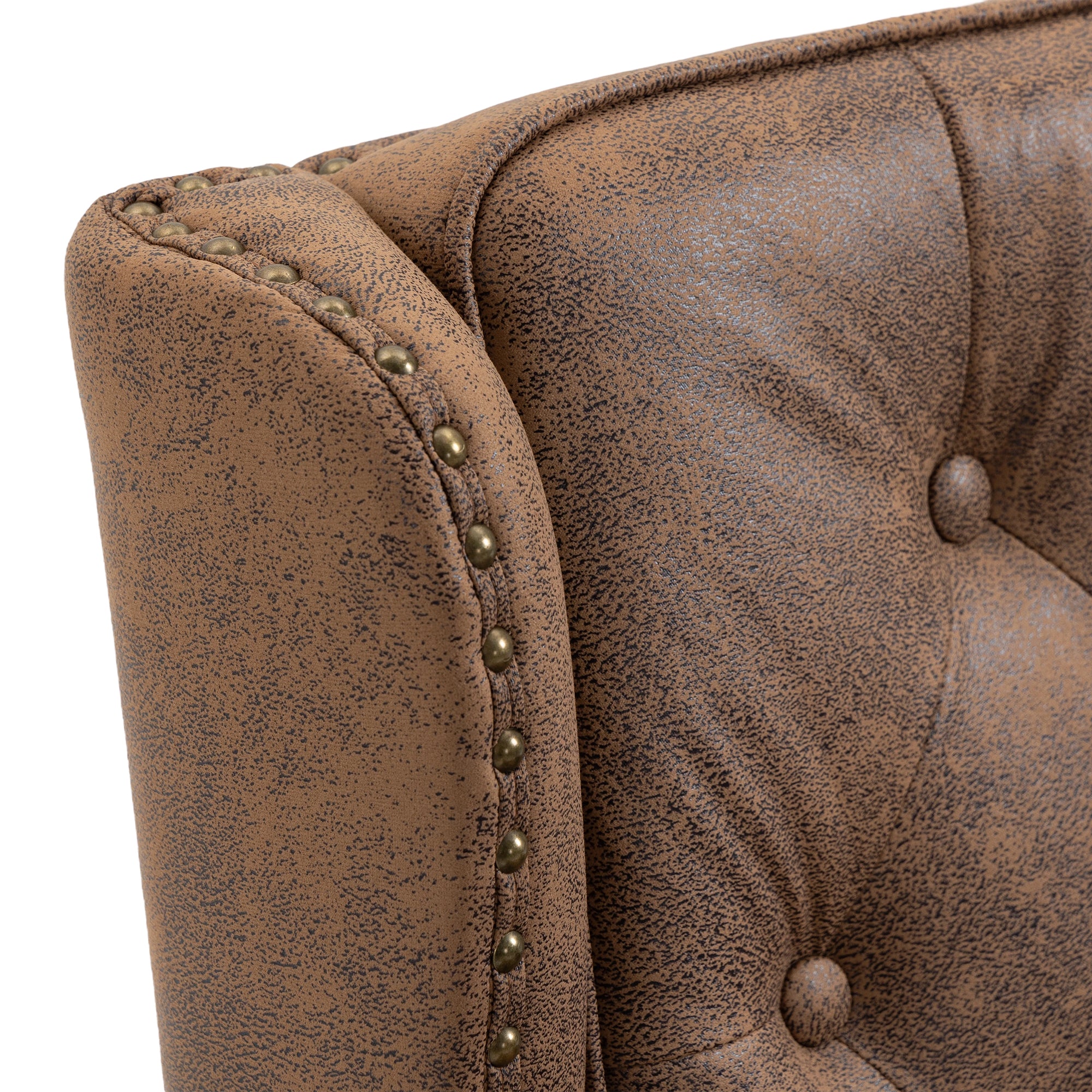 Modern Coffee Wood Frame Armchair with Sturdy Wood Legs and Microsuede Upholstery for Living Room - Grand Goldman Shop