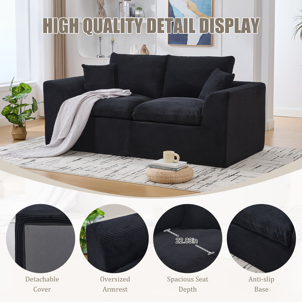 UNITED WE WIN Modular Sectional Sofa Cloud Couch,Comfy Cloud Modern Sofa,2 Seater with Cushion Covers Removable Furniture for Living Room Bedroom Apartments Dorms,No Assembly Required - Grand Goldman Shop