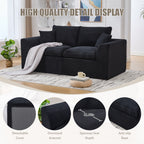 UNITED WE WIN Modular Sectional Sofa Cloud Couch,Comfy Cloud Modern Sofa,2 Seater with Cushion Covers Removable Furniture for Living Room Bedroom Apartments Dorms,No Assembly Required - Grand Goldman Shop